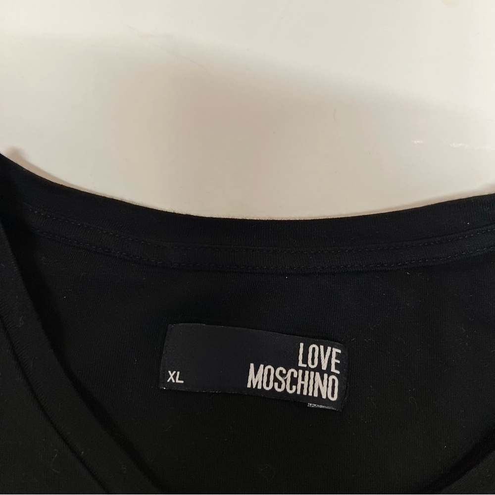 Love Moschino Black and Rainbow Rhinestone T-Shirt Size XL - Picture 7 of 10